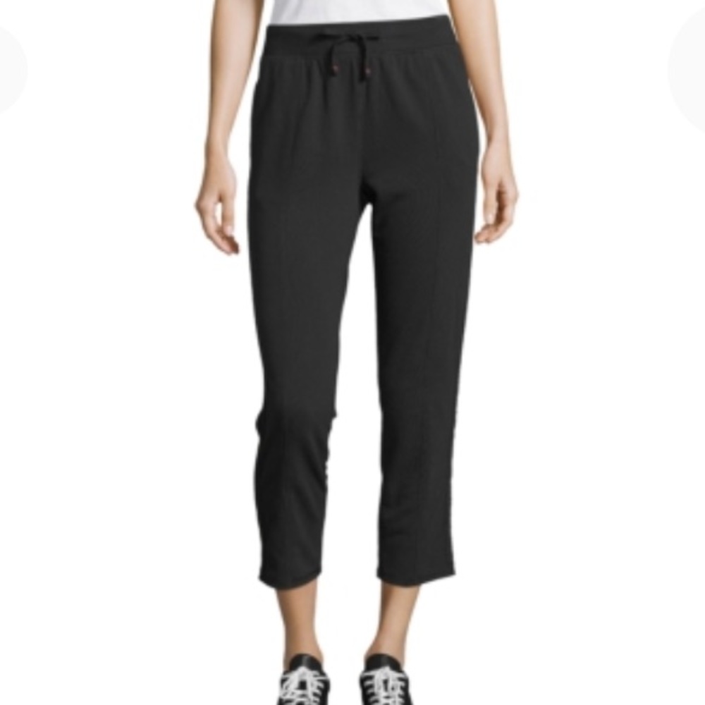 NEW Champion Varsity Stripe Ankle Joggers Sweatpants, Size Medium, Black